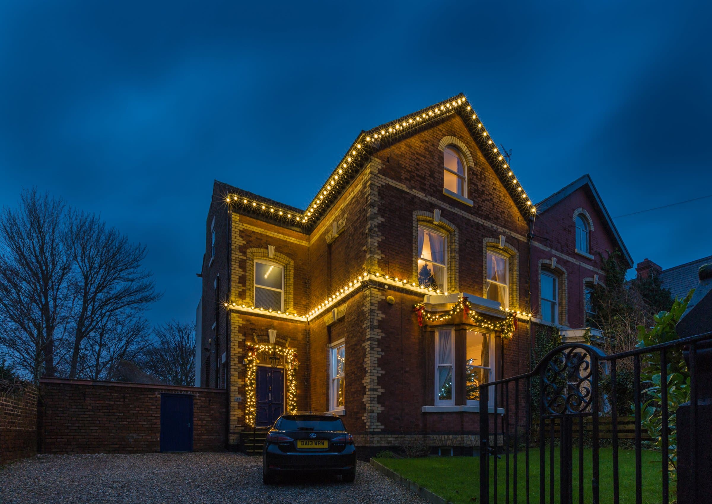Residential Christmas lighting install 2