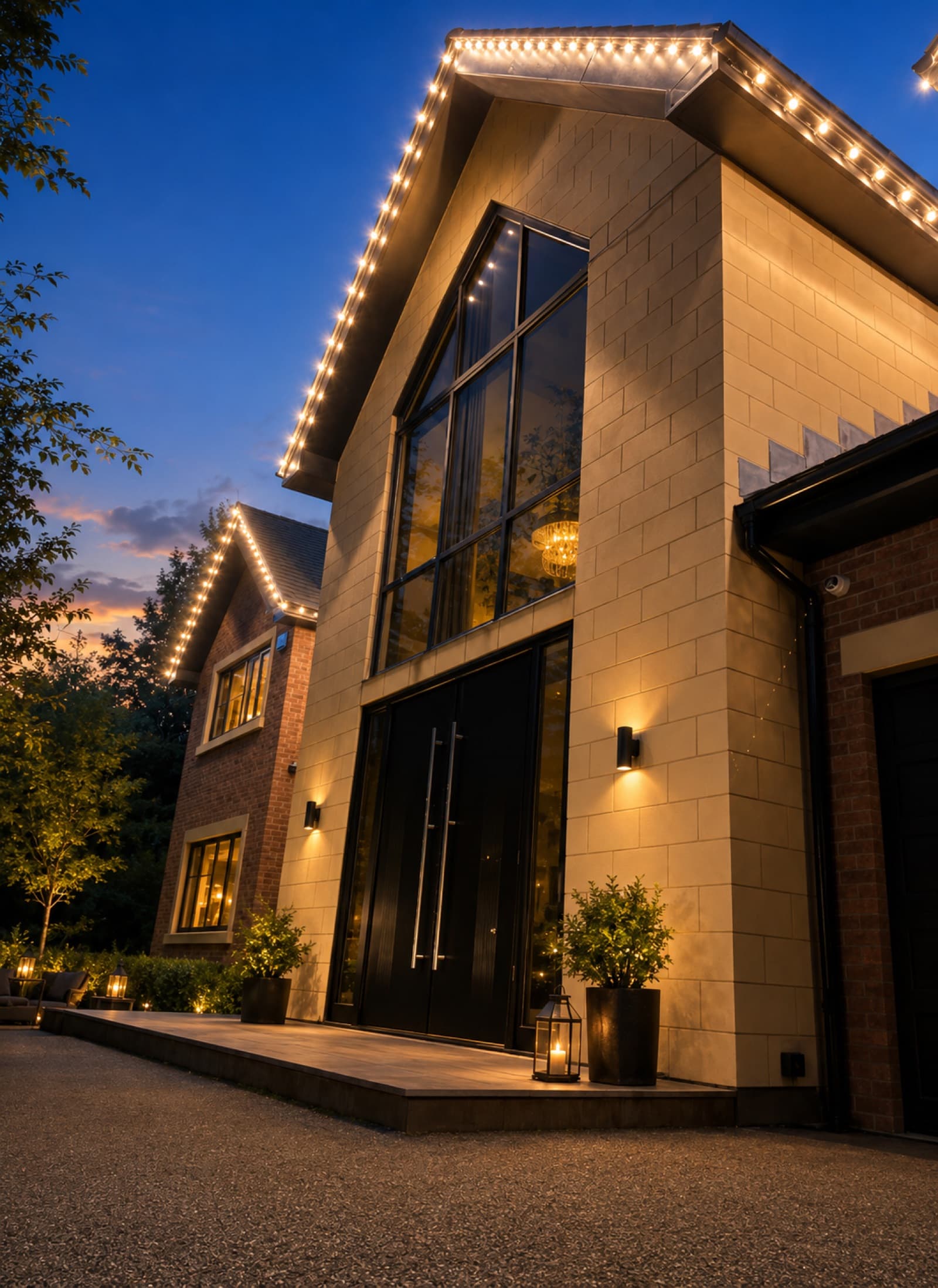 Bespoke roofline lighting installation 1