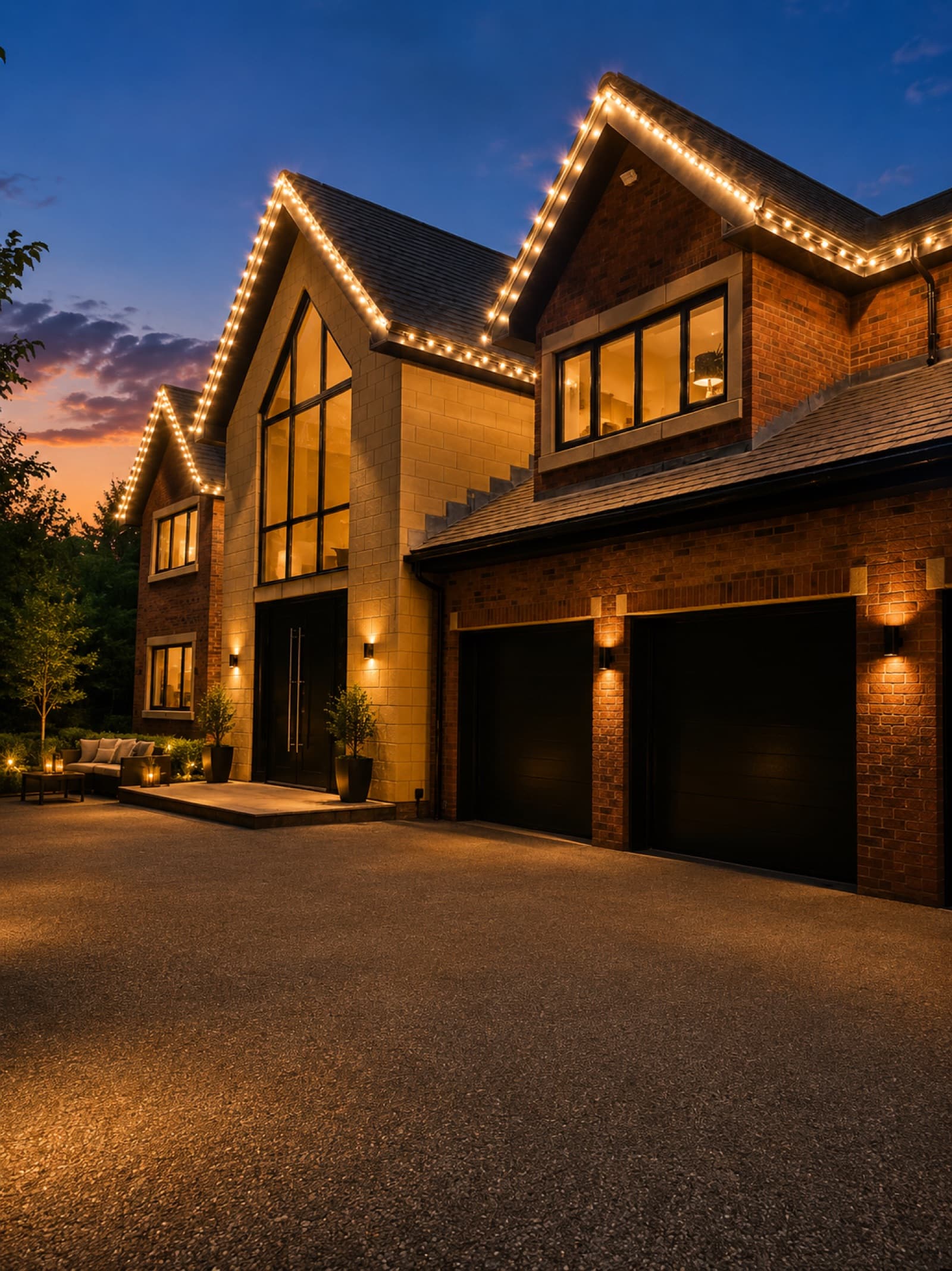 Bespoke roofline lighting installation 2