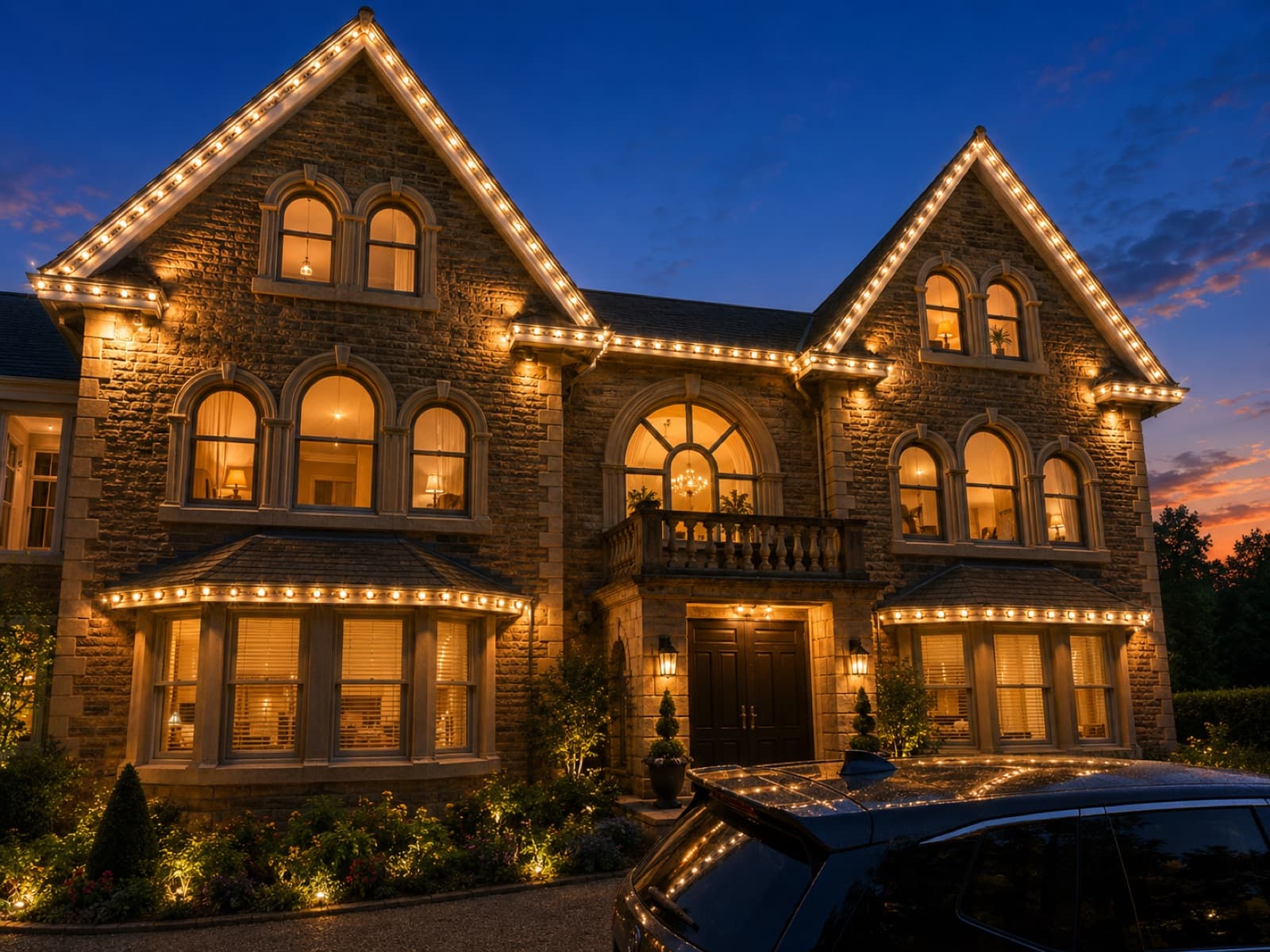 Bespoke roofline lighting installation 3